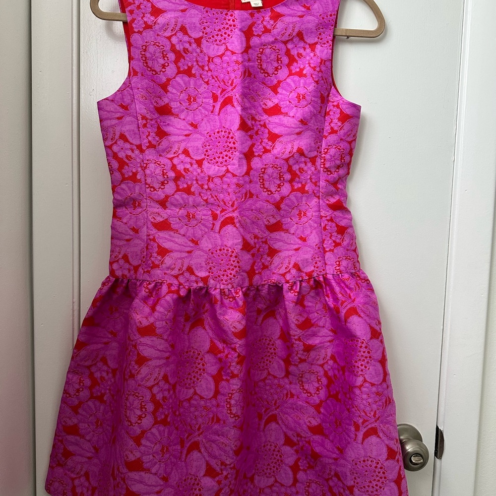 J. Crew Pink Fit and Flare Sleeveless Dress